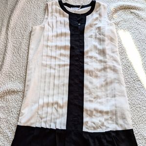 calvin klein Pleated Black and white dress size 8